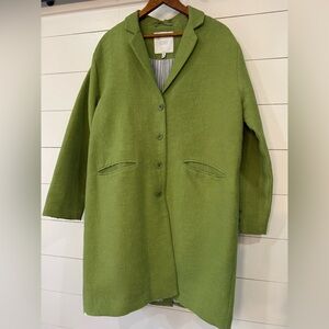 MASAI Chartreuse Green Lightweight Overcoat Jacket Women’s Small, Runs Big